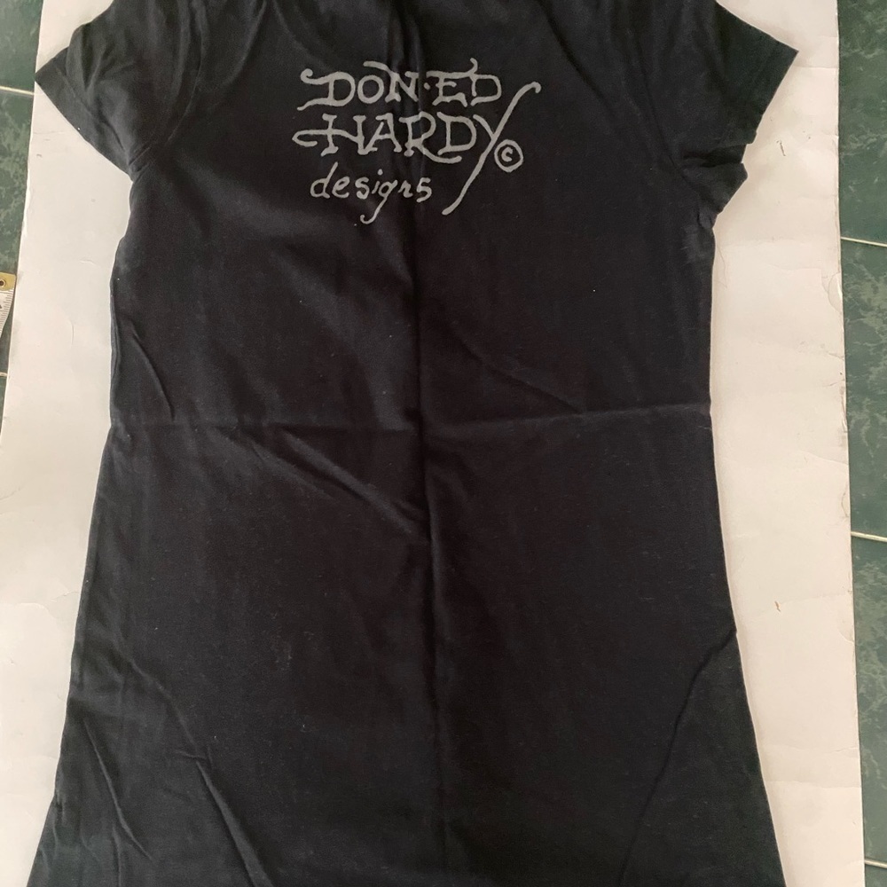 ED HARDY VINTAGE BLACK T SHIRT SIZE SMALL - Picture 6 of 8